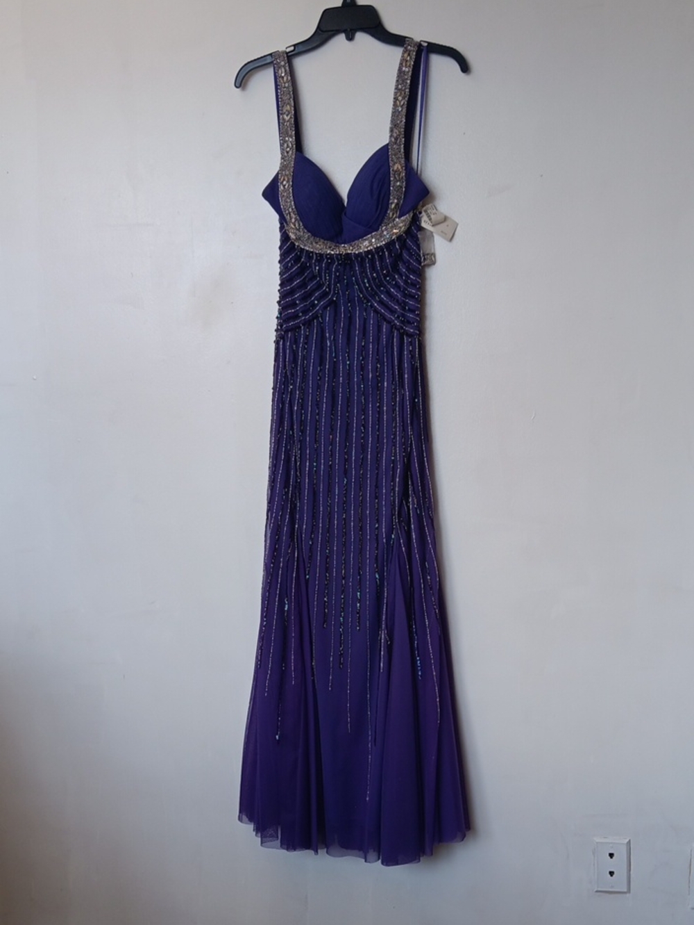 Sean Collection Violet Beaded Prom Gown